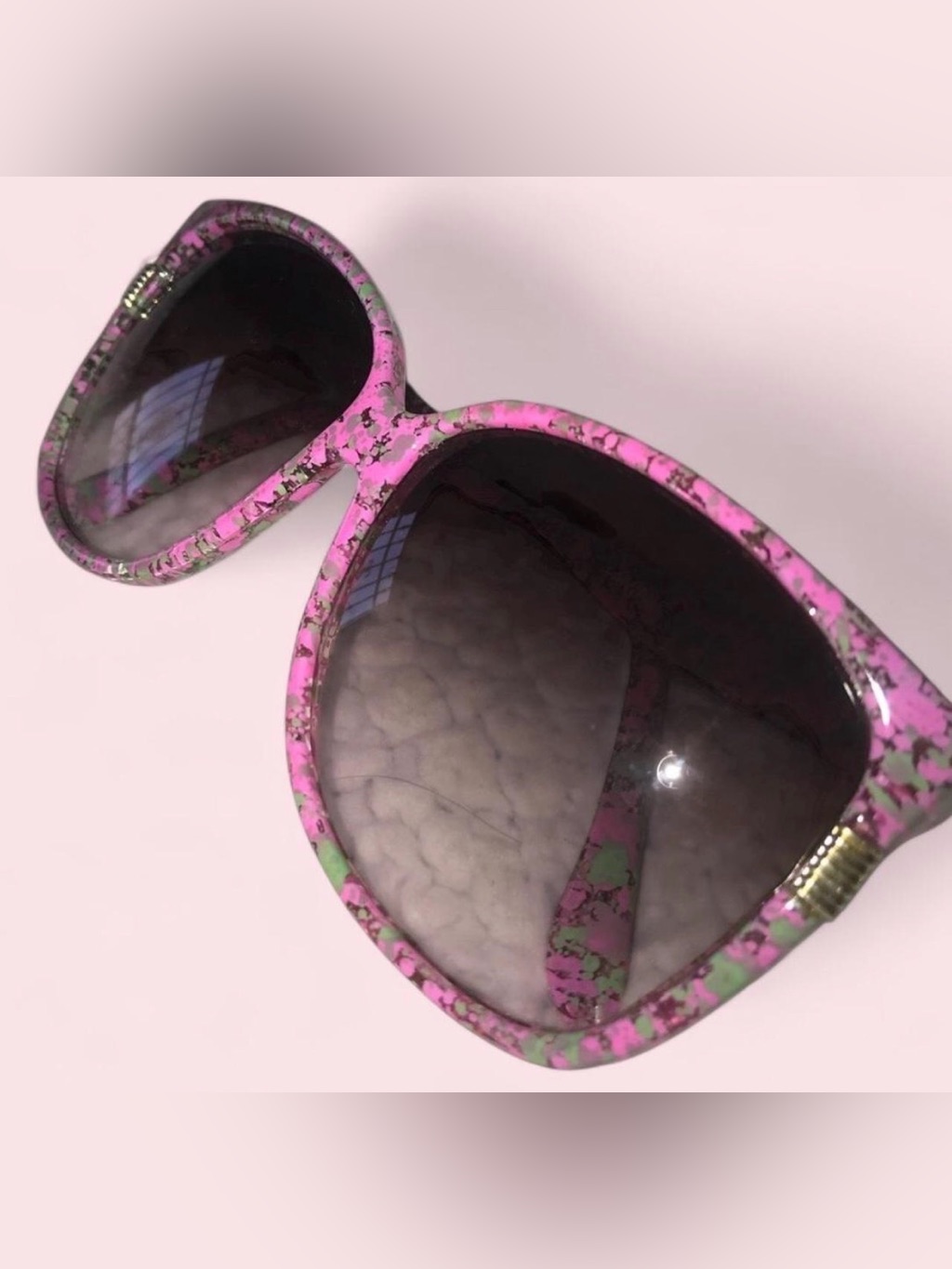 Vintage 1980s OptiRay Pink And Green Sunglasses